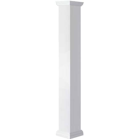 Craftsman Classic Square Non-Tapered Smooth PVC Column, Tuscan Capital & Tuscan Base